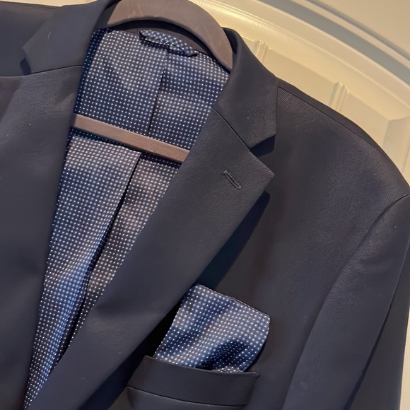 Michael Kors Classic preppy navy suit jacket sports coat size 42 Long - Picture 15 of 15